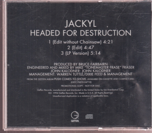 Jackyl : Headed for Destruction (CD Single Promo)